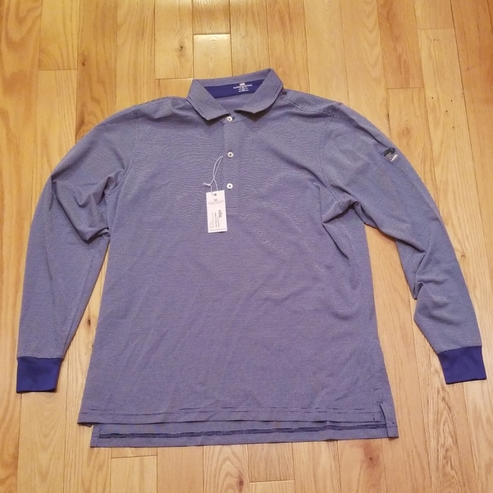 Fairway & Green L/S POLO Blue White NWT TECH